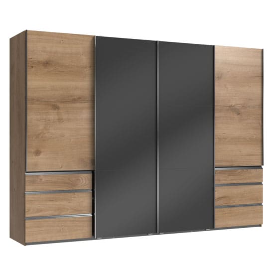 moyd mirrored sliding wardrobe grey planked oak 4 doors