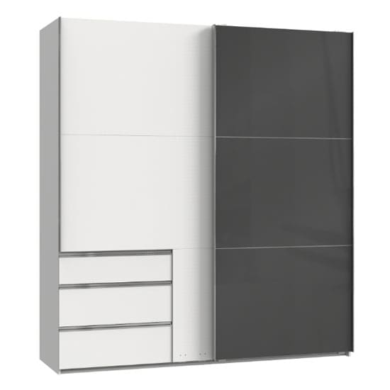 moyd mirrored sliding wardrobe grey white