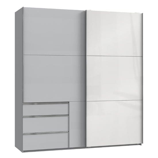 moyd mirrored sliding wardrobe white light grey