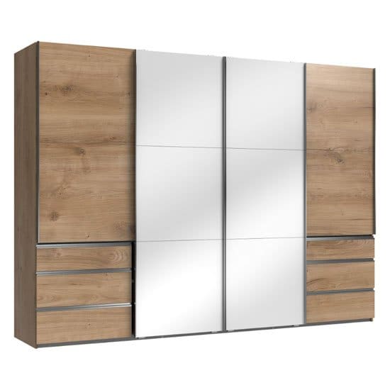 moyd mirrored sliding wardrobe white planked oak 4 doors