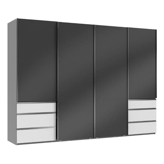 moyd wooden sliding wardrobe grey white 4 doors