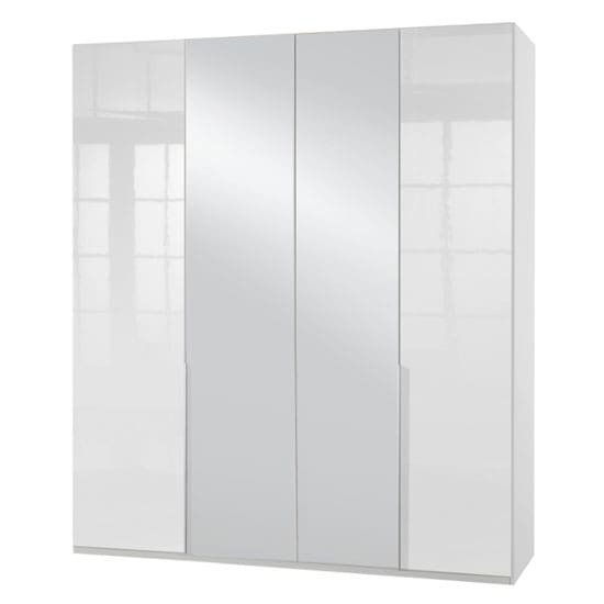 new xork mirrored wardrobe high gloss white 4 doors