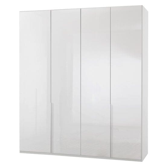 new xork tall wooden wardrobe high gloss white 4 doors