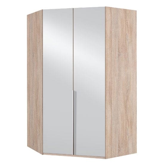 new york mirrored corner wardrobe oak