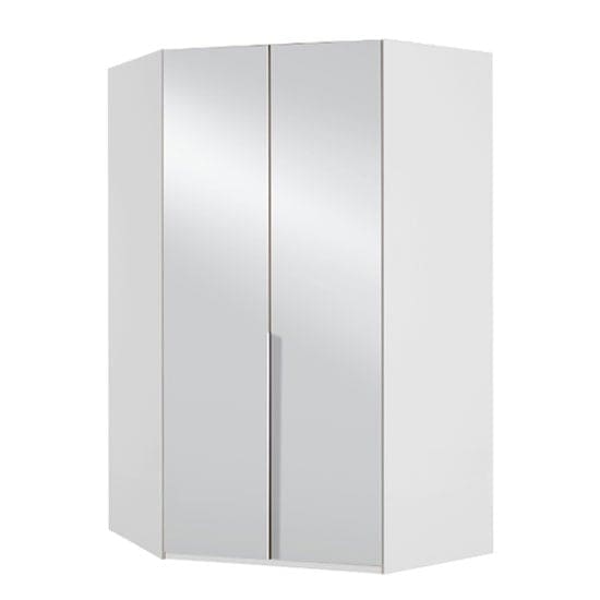 new york mirrored corner wardrobe white