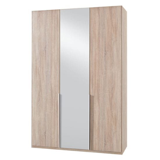 new york mirrored wardrobe oak 3 doors