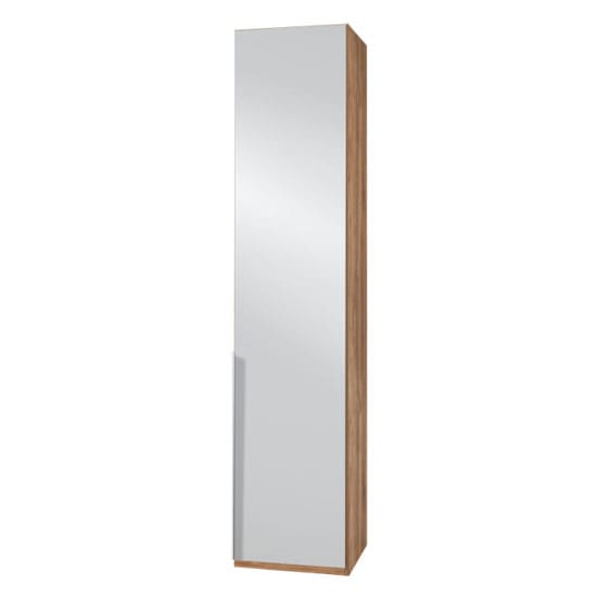 new york mirrored wardrobe planked oak 1 door