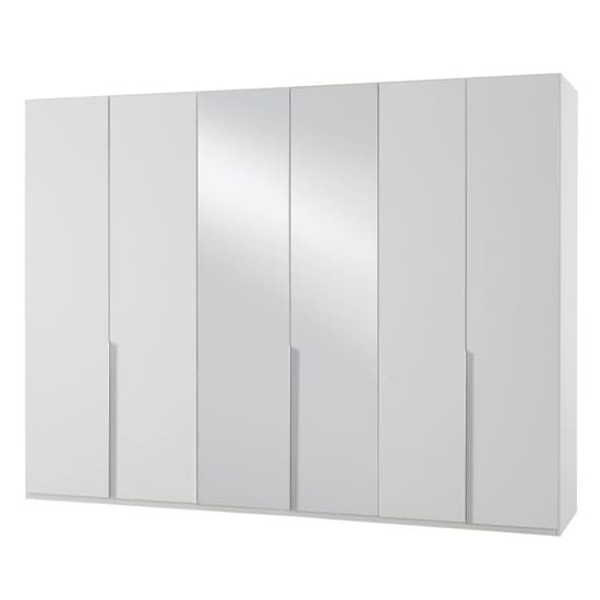 new york mirrored wardrobe white 6 doors