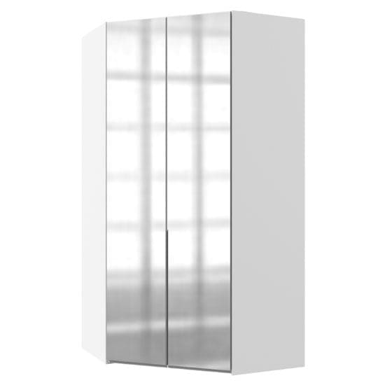 new york tall mirrored corner wardrobe white