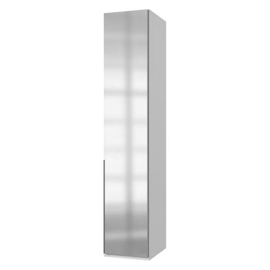 new york tall mirrored wardrobe white 1 door