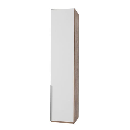 new york tall wooden wardrobe white oak 1 door