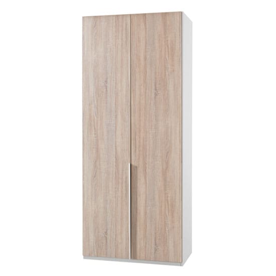 new york wooden wardrobe oak white 2 doors