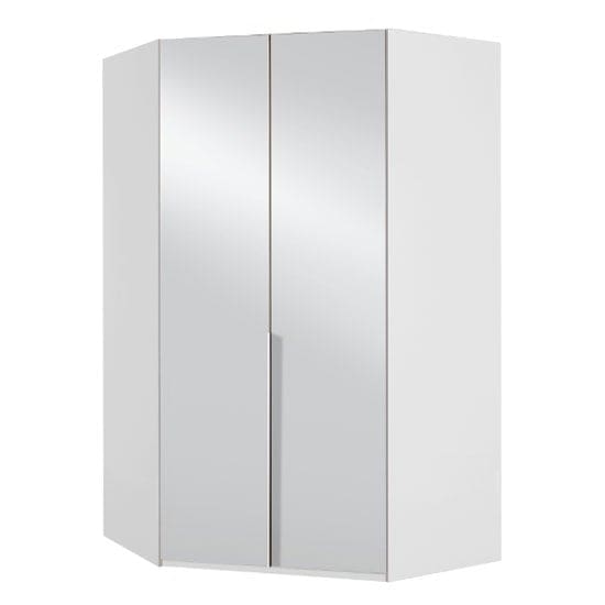 new zork tall mirrored corner wardrobe gloss grey white