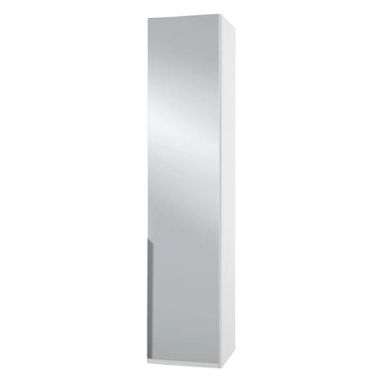 new zork tall mirrored wardrobe gloss white 1 door