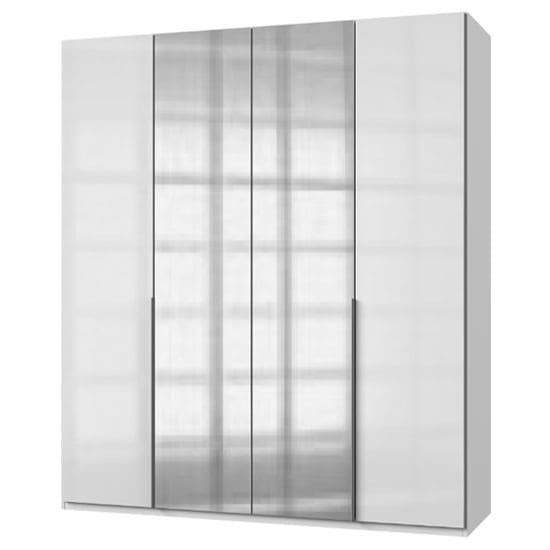 new zork tall mirrored wardrobe gloss white 4 doors