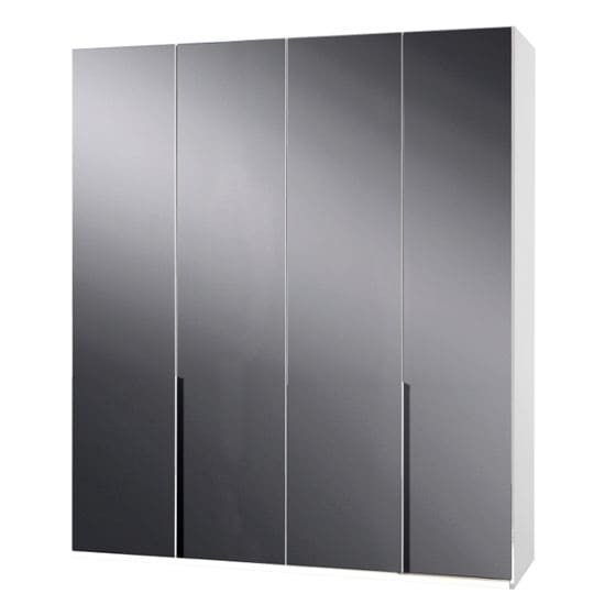 new zork tall wardrobe gloss grey white 4 doors