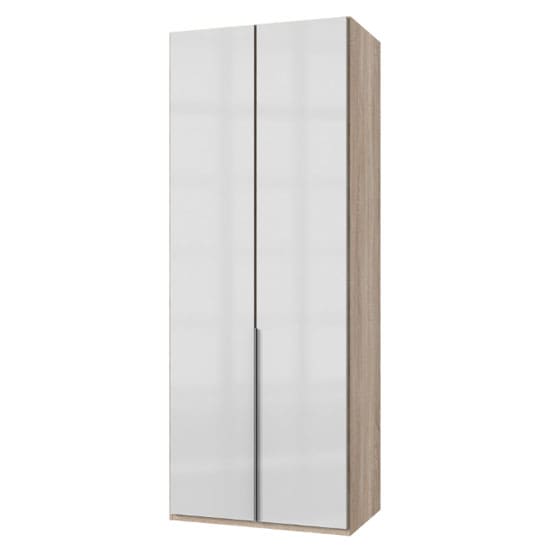 new zork tall wardrobe gloss white oak 2 doors