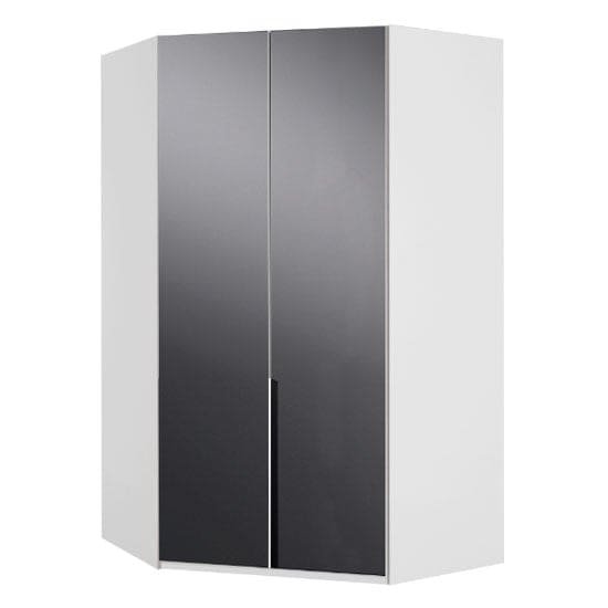 new zork tall wooden corner wardrobe gloss grey white