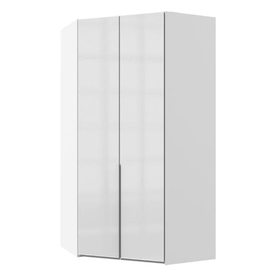 new zork tall wooden corner wardrobe gloss white