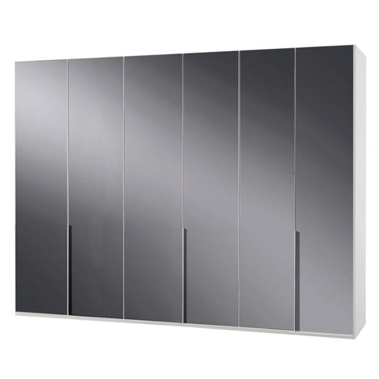 new zork wooden wardrobe gloss grey white 6 doors