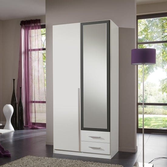 norell mirror wardrobe white graphite