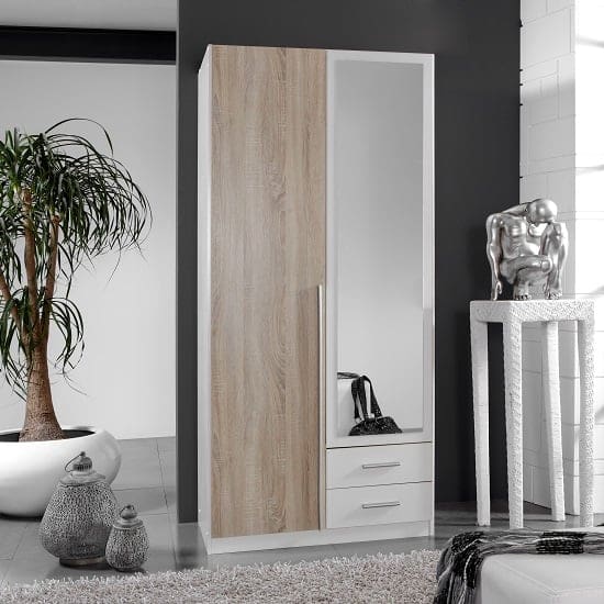 norell mirror wardrobe white oak