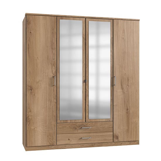 osaka mirrored wardrobe planked oak 4 drs 2 dws