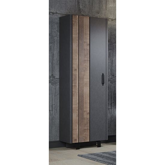 otis wooden 1 door wardrobe matera tobacco brown oak