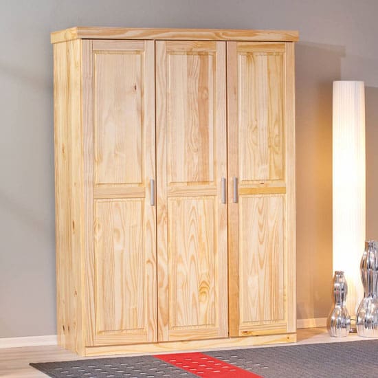 pelle wooden wardrobe natural oak 3 doors