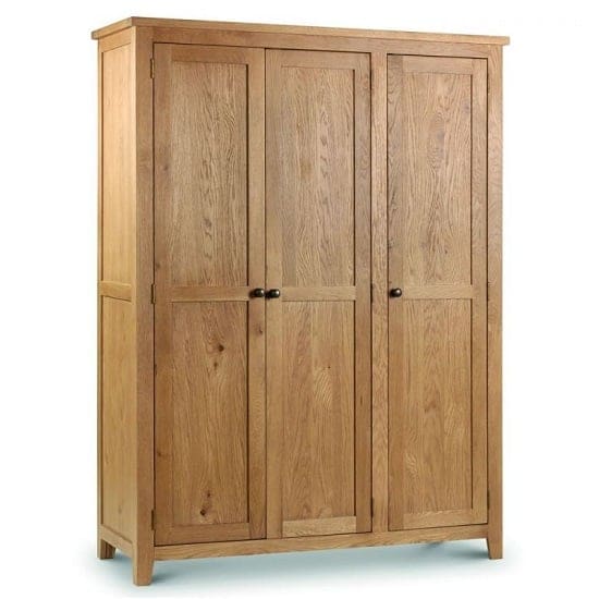 porsha three doors wooden wardrobe waxed oak