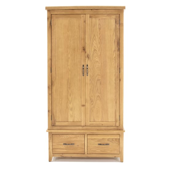 ramore wooden wardrobe natural 2 doors 2 drawers