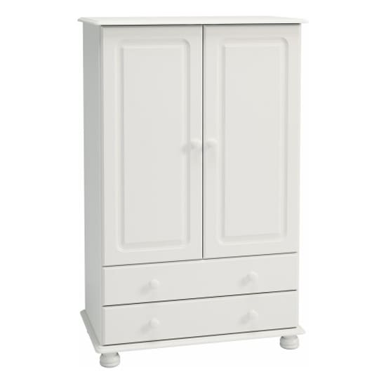 richland wide wooden wardrobe 2 doors off white