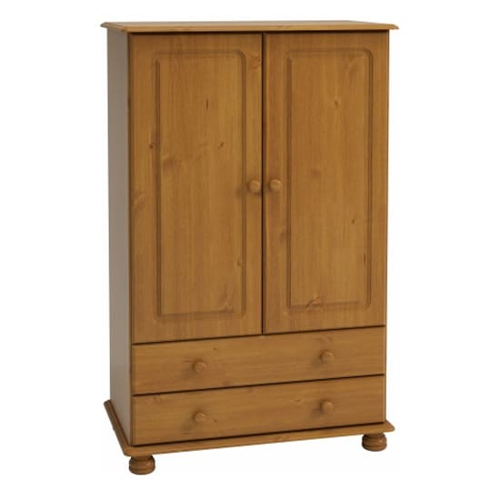 richland wide wooden wardrobe 2 doors pine