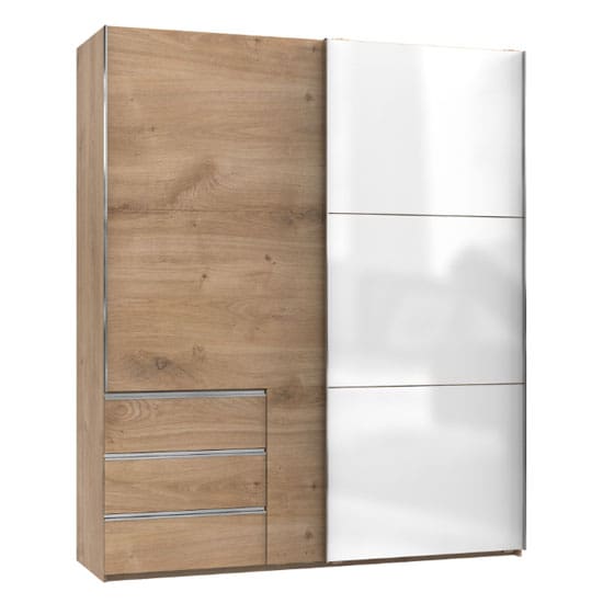 royd mirrored sliding wardrobe white planked oak