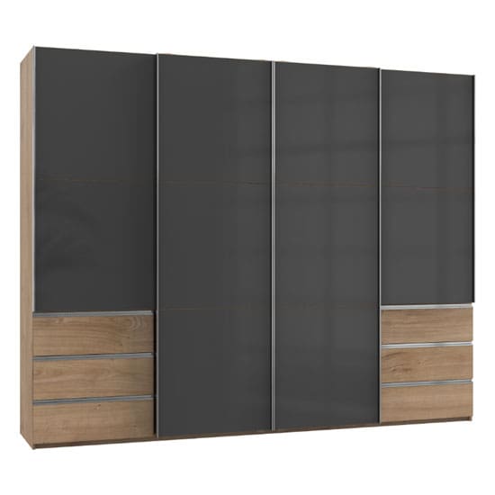 royd wooden sliding wardrobe grey planked oak 4 doors