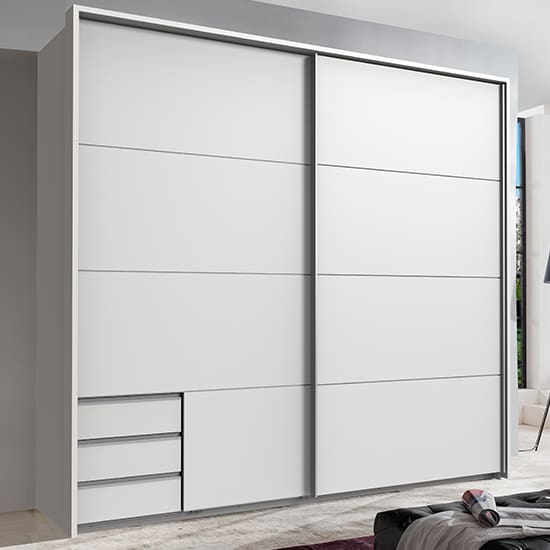 seattle sliding door wooden wardrobe white