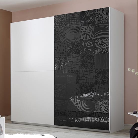 soxa wooden sliding door wardrobe serigraphed grey