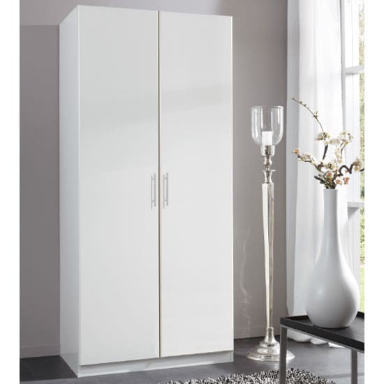 spectral wooden tall wardrobe white 2 doors