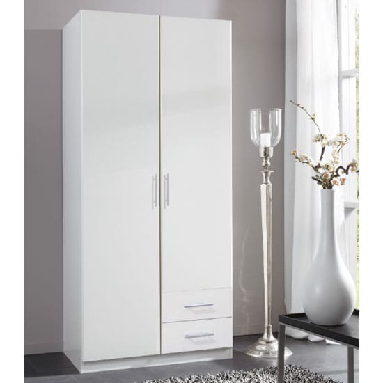 spectral wooden wardrobe white 2 drawers