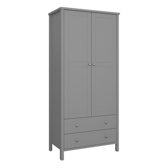 trams wooden wardrobe 2 doors 2 drawers grey