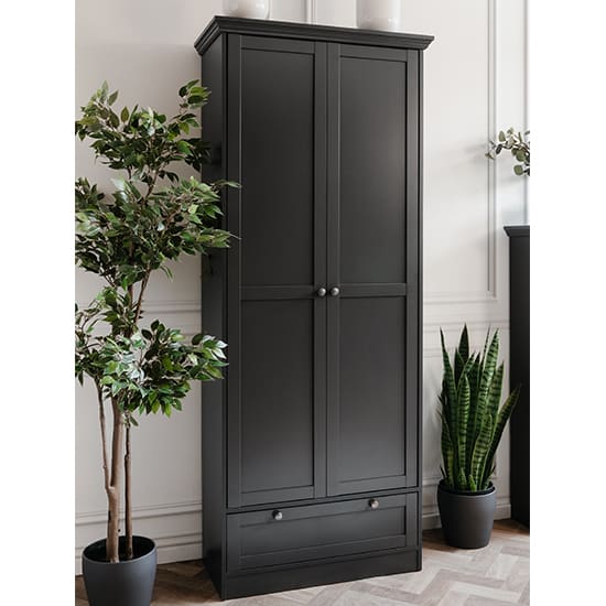 votex wardrobe 2 doors 1 drawer anthracite