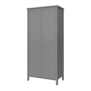 Valenca Classic Satin Grey 2 Door Double Wardrobe (H)1950mm (W)890mm (D)496mm