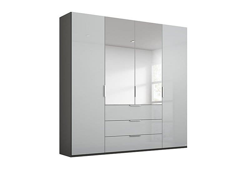 PRODZFRSP000000000038131 formes hinged 4 door mirror combi wardrobe a141b graphite silk grey frnt