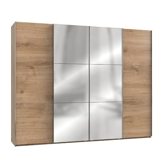 alkesia mirrored sliding 4 doors wardrobe planked oak