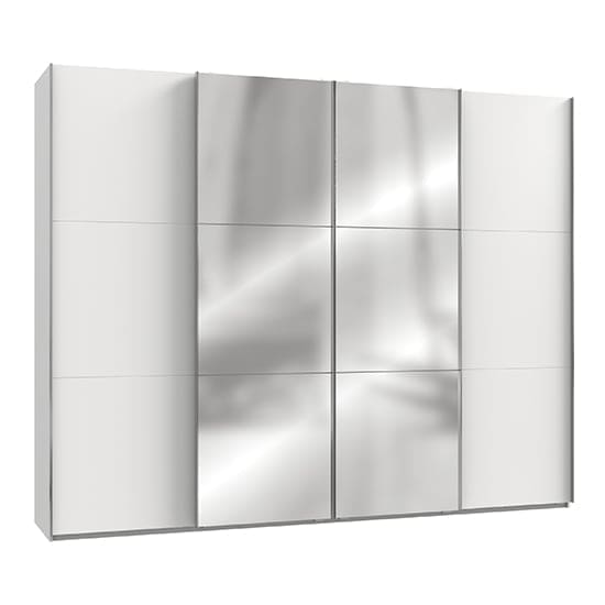 alkesia mirrored sliding 4 doors wardrobe white