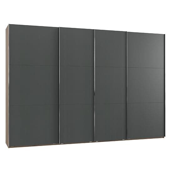 alkesia sliding 4 door wide wardrobe graphite planked oak