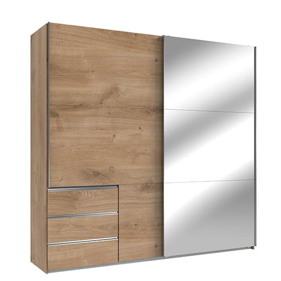 alkesia sliding door mirrored wide wardrobe planked oak