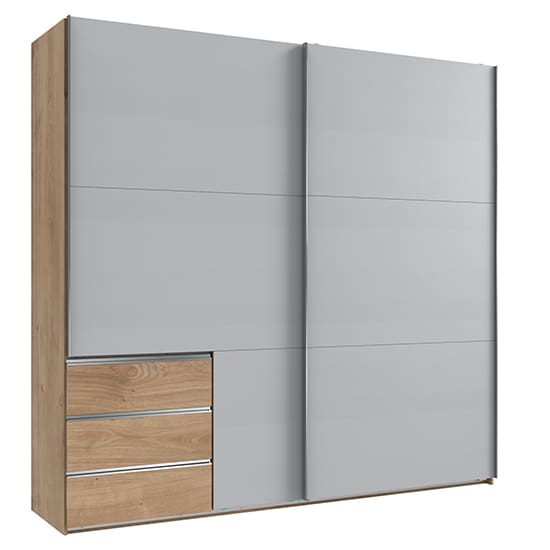 alkesia sliding door wood wide wardrobe grey planked oak