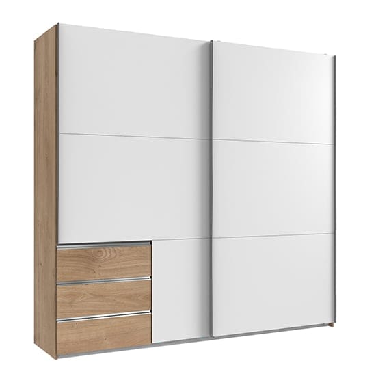 alkesia sliding door wooden wide wardrobe white planked oak