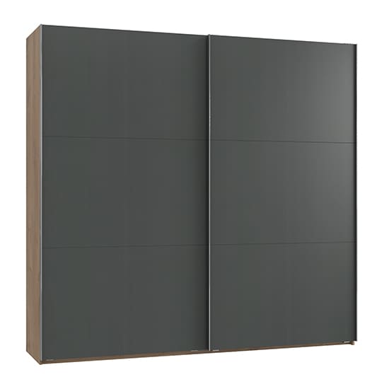 alkesia wood sliding door wide wardrobe graphite planked oak